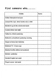 Speaking activity with regular verbs