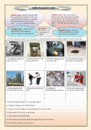 English Worksheet: Active to passive voice