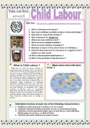 English Worksheet: Child labour Slideshow + AUDIO