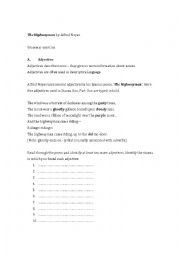 English Worksheet: The Highwayman - grammar