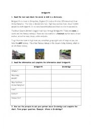 English Worksheet: Brignorth and Ironbridge