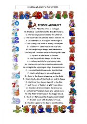 English Worksheet: 3 possible games with my alphabet cards and poem