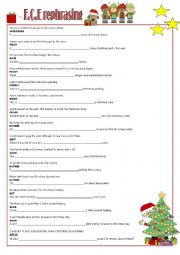 English Worksheet: FCE christmas rephrasing