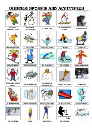 WINTER SPORTS AND ACTIVITIES-PICTIONARY