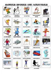 English Worksheet: WINTER SPORTS AND ACTIVITIES-PICTIONARY