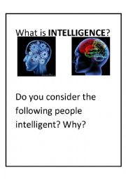 English Worksheet: What is intelligence? 