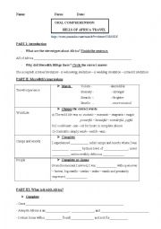 English Worksheet: vacation in Africa