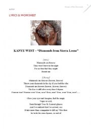 English Worksheet: Kanye West - diamonds from Sierra Leone (grammar & language)