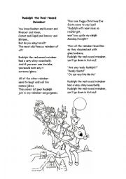 English Worksheet: Rudolph the red-nosed reindeer (song)