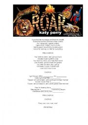 English Worksheet: ANIMALS - ROAR by KATY PERRY (Listening)