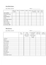 English Worksheet: Daily Routines - Speaking Exercise (Interview)