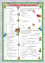 English Worksheet: Christmas Revision exercises