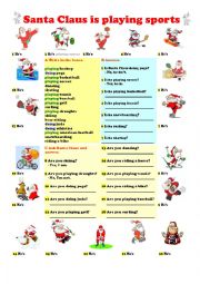 English Worksheet: Santa Claus playing sports
