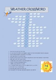 English Worksheet: Weather Crossword