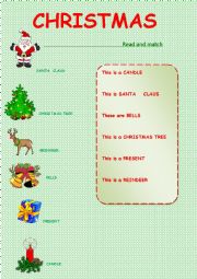 English Worksheet: CHRISTMAS VOCABULARY EXERCISES 