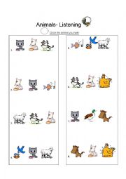 English Worksheet: Animal listening