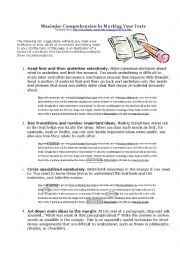 Marking text for comprehension