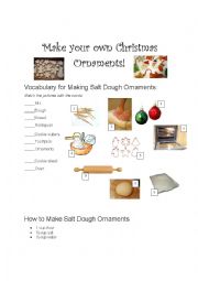 English Worksheet: Make your Own Christmas Ornaments