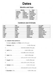 English Worksheet: Dates