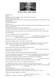 English Worksheet: His Day is Done - Tribute to Nelson Mandela