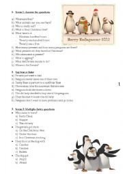 Christmas worksheet - Madagascar Penguins