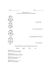 English Worksheet: feelings