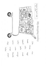 English Worksheet: My food trolley