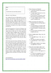 English Worksheet: The history of Christmas trees- Multiple choice Reading Comprehension + Key + Justification