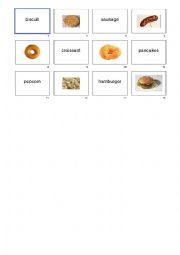 English Worksheet: Food Flashcards