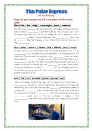 English Worksheet: THE POLAR EXPRESS  PLOT SUMMARY - GAP FILLING 