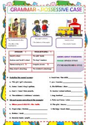 English Worksheet: POSSESSIVE CASE