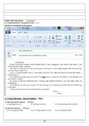 English Worksheet: An exam paper