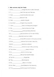 English Worksheet: PAST SIMPLE EXERCISES