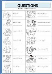 English Worksheet: QUESTIONS