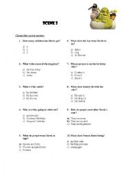 English Worksheet: Shrek 4 , video