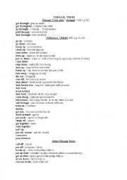 English Worksheet: phrasal verbs