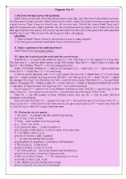 English Worksheet: Diagnostic Test_1