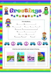 English Worksheet: Greetings