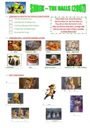 English Worksheet: Shrek - The Halls (2007)