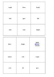  THE IRREGULAR VERB BINGO