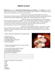 English Worksheet: Santa