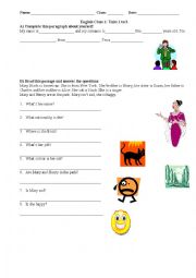 English Worksheet: verb to be