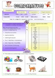 English Worksheet: Adjectives-comparatives