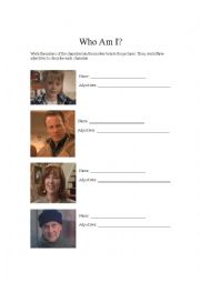 English Worksheet: Home Alone Character Worksheet