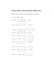 English Worksheet: Superlatives and Comparatives