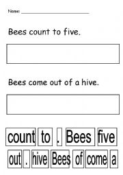English Worksheet: Sentence Practice