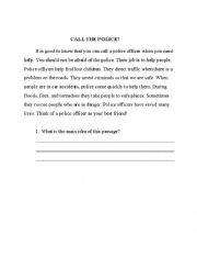 English Worksheet: Main Idea