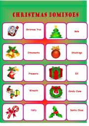 English Worksheet: Christmas Dominoes