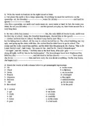 English Worksheet: 9th form revision 2nd term