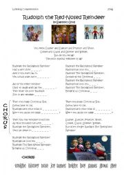 English Worksheet: Rudolph the Red Nosed Reindeer sung by Destinys Child